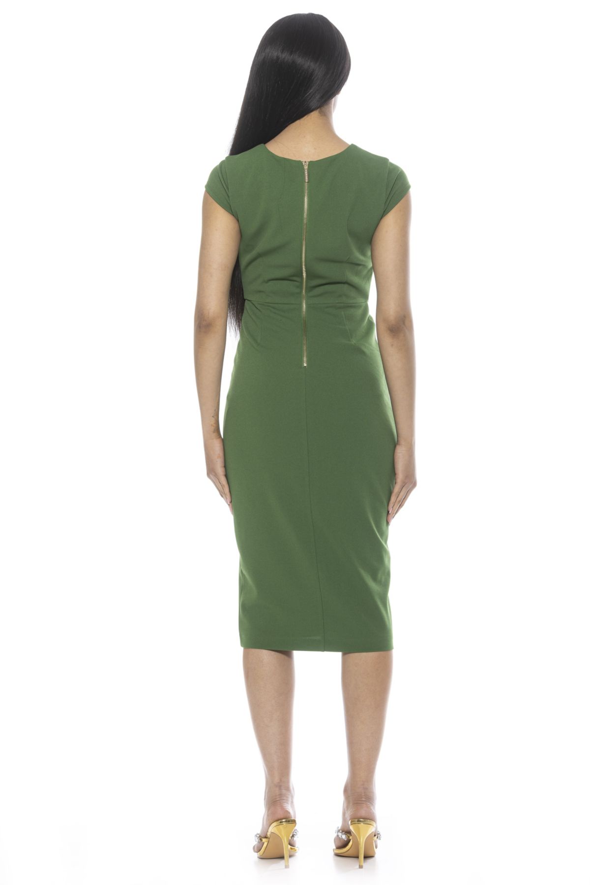 Gia Sweetheart Front Slit Dress