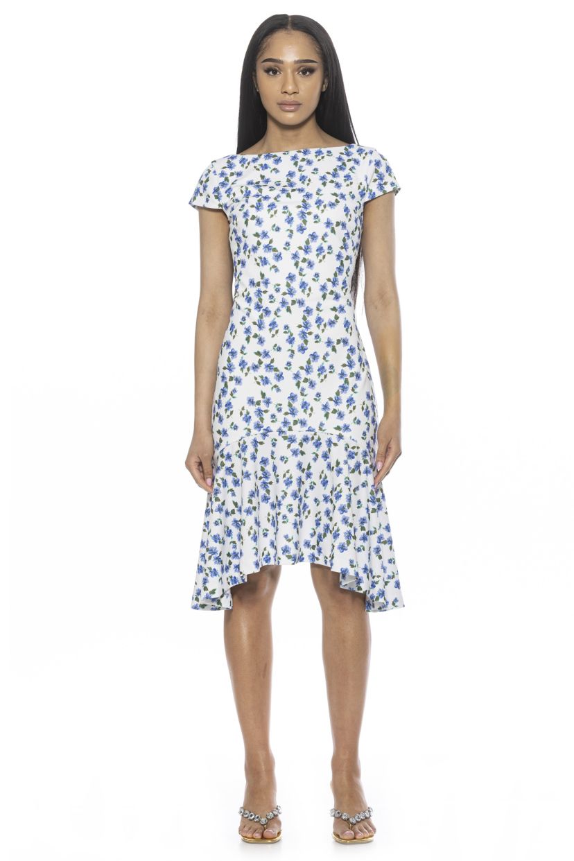 Renata Cap Sleeve Flared Dress