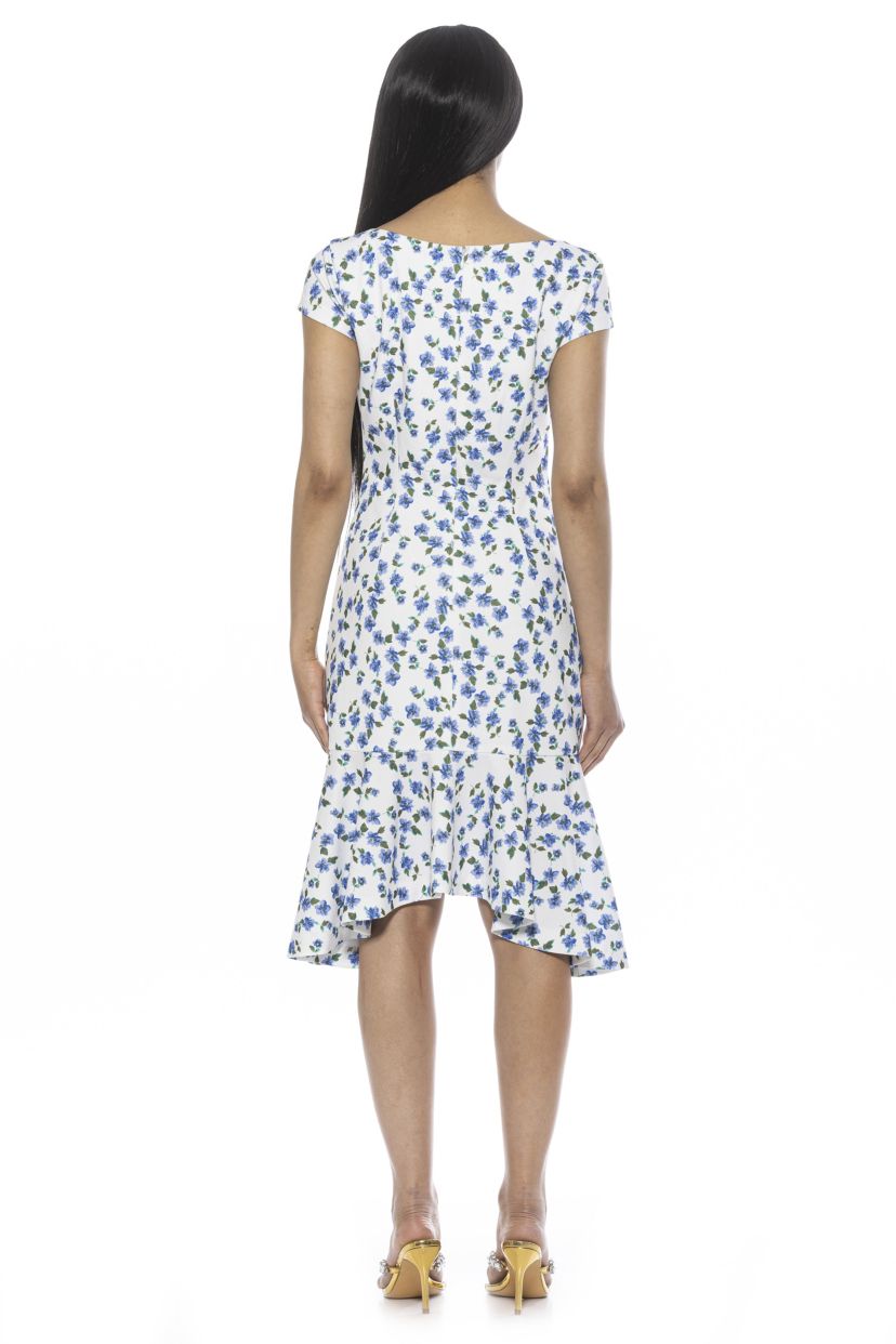 Renata Cap Sleeve Flared Dress
