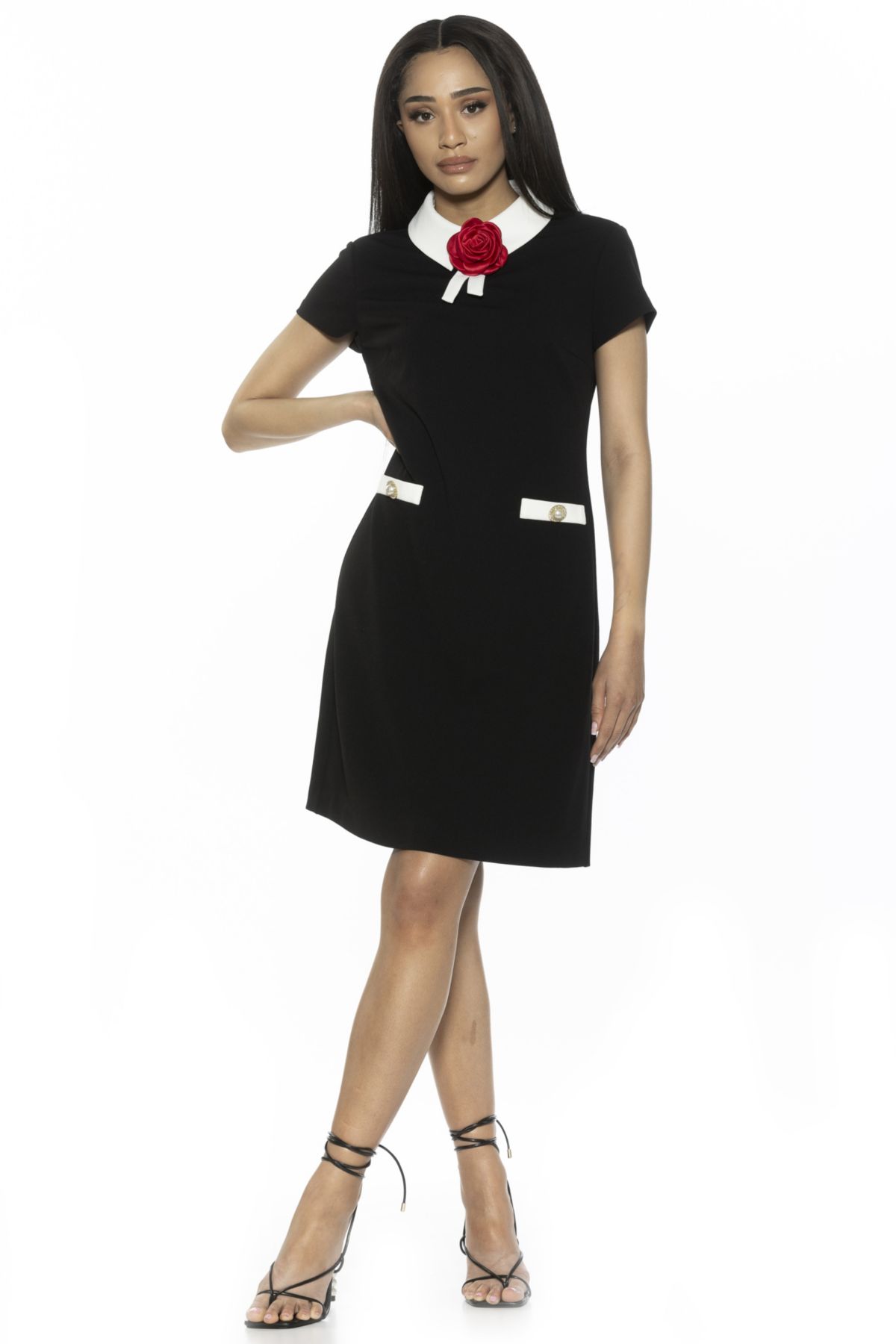 Sandra Collared Cap Sleeve Shift Dress