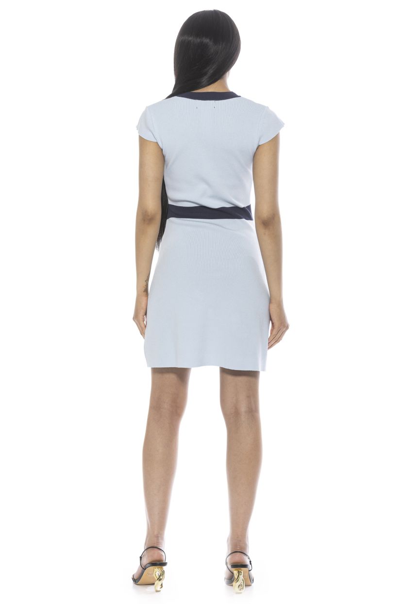 Rhea Knit V Neck Fit And Flare Dress