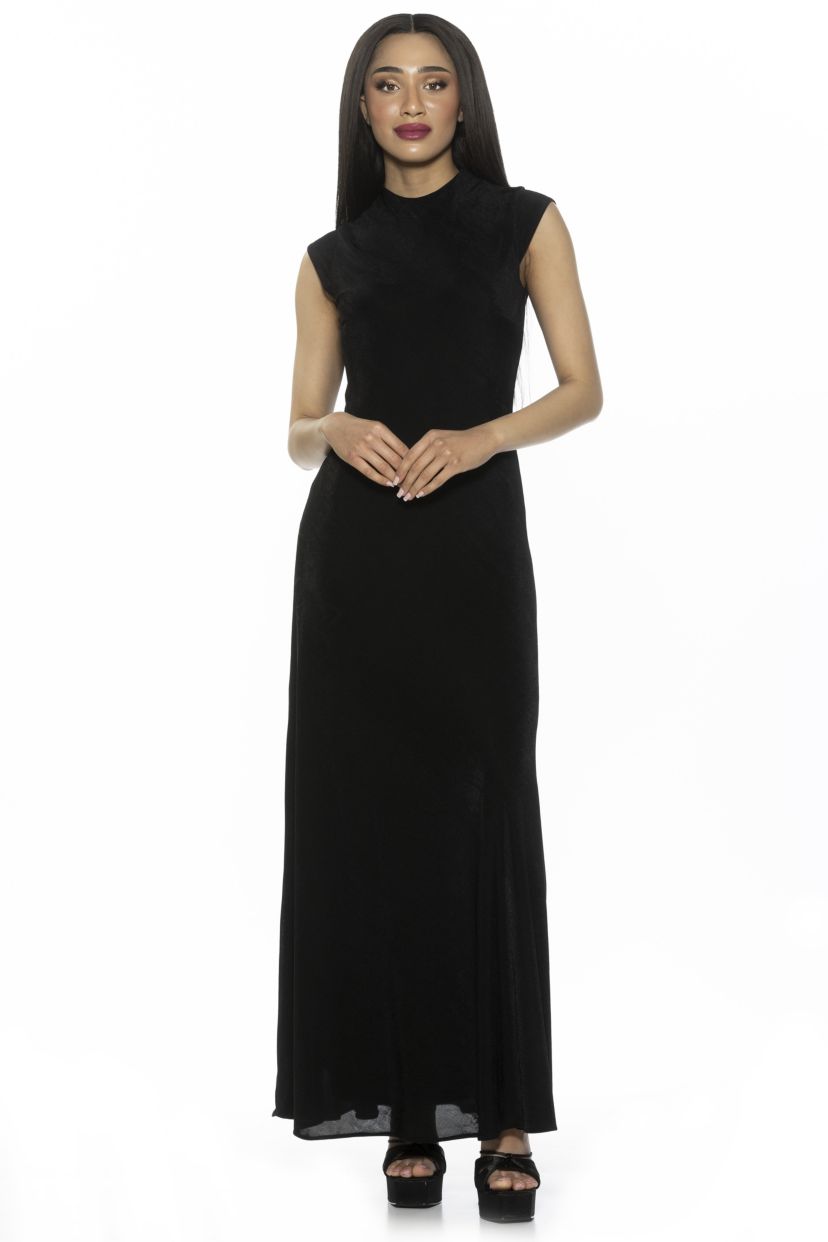 Nalani Mockneck Sleeveless Maxi Dress