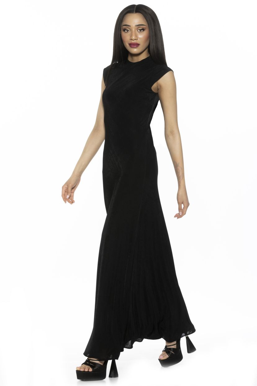 Nalani Mockneck Sleeveless Maxi Dress