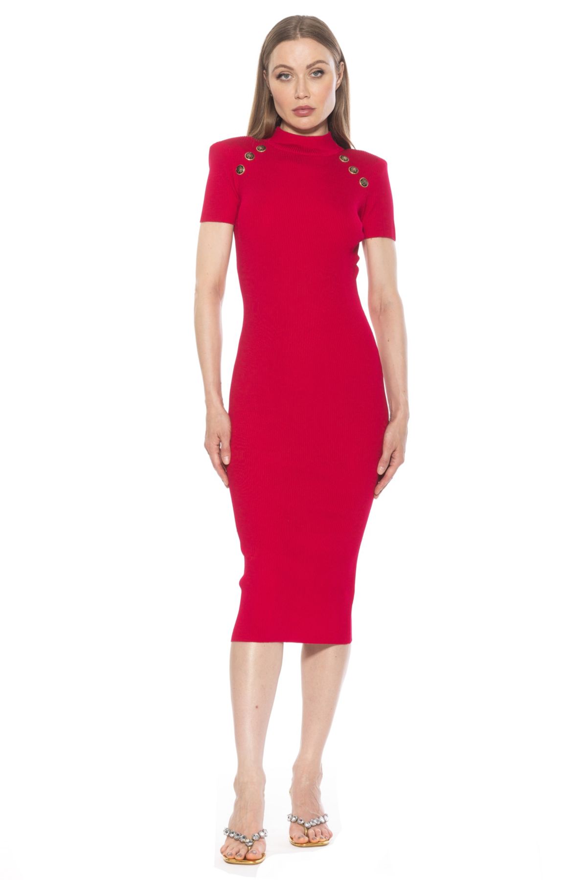 Adara Mock Neck Knit Midi Dress