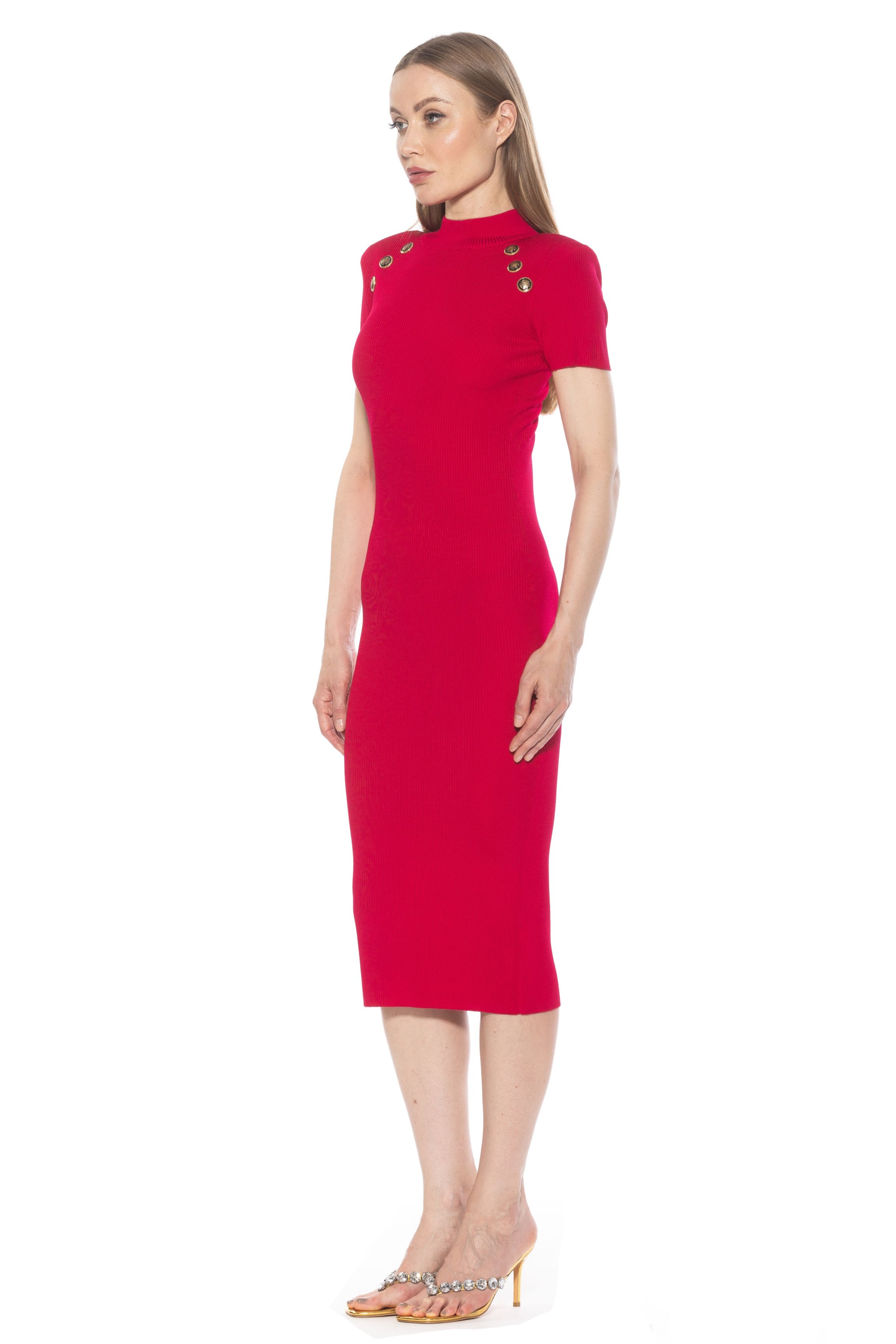 Adara Mock Neck Knit Midi Dress