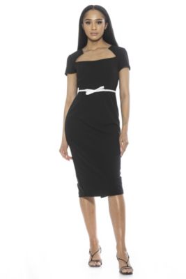 Alma Scoop Neck Midi Sheath Dress