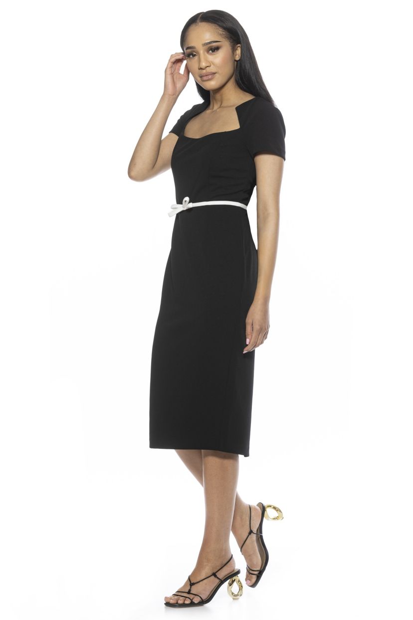 Alma Scoop Neck Midi Sheath Dress