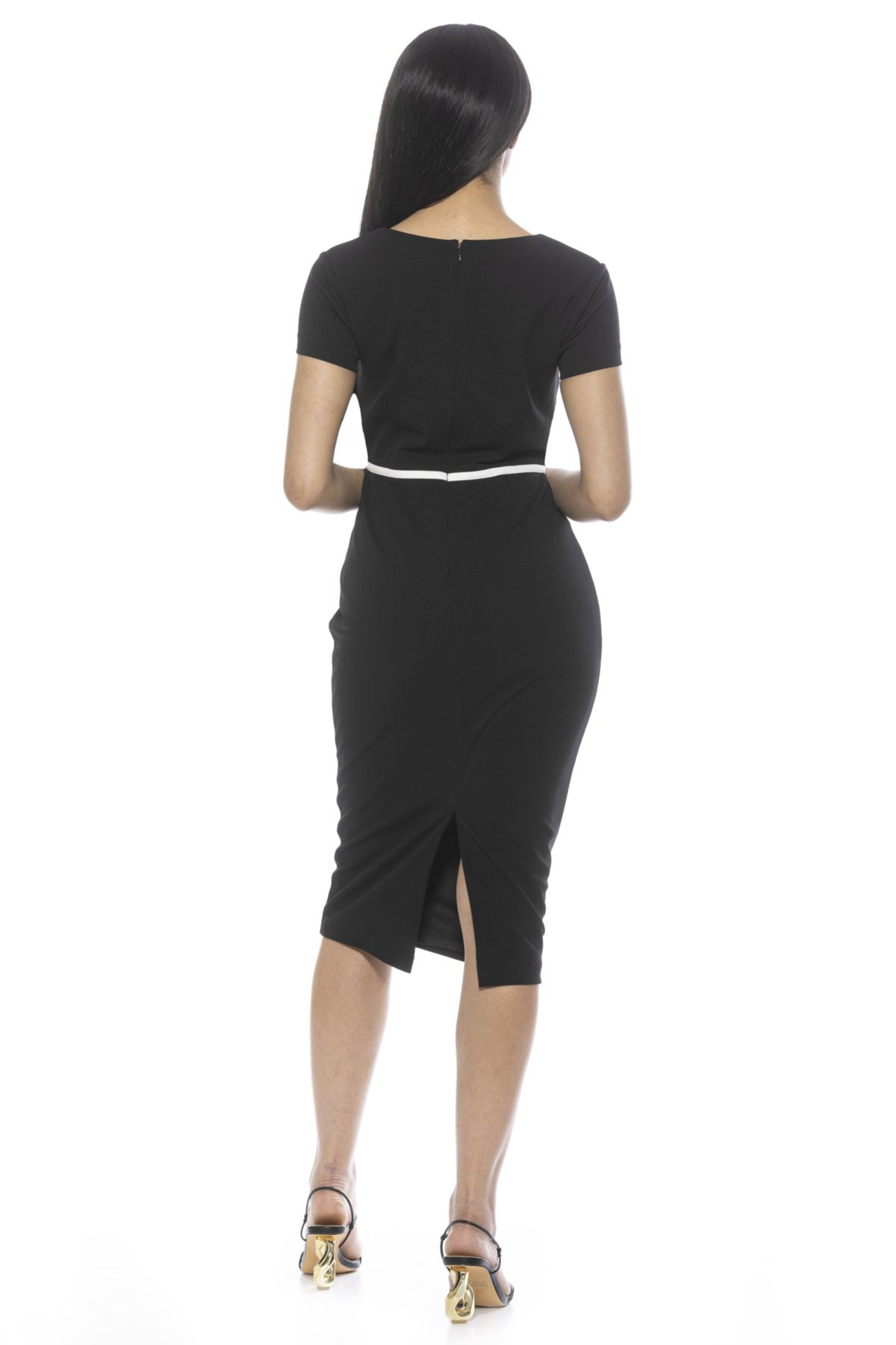 Alma Scoop Neck Midi Sheath Dress