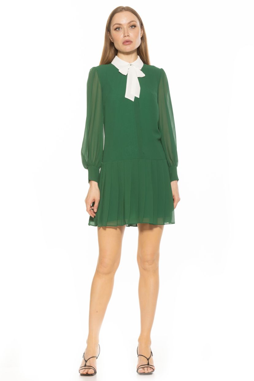 Glennis Collared Bow Tie Shift Dress