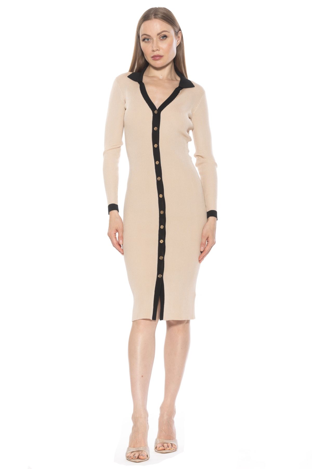 Cordelia Collared Midi Knit Dress