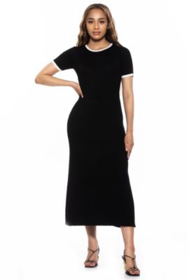 Keiko Crew Neck Fit And Flare Knit Dress