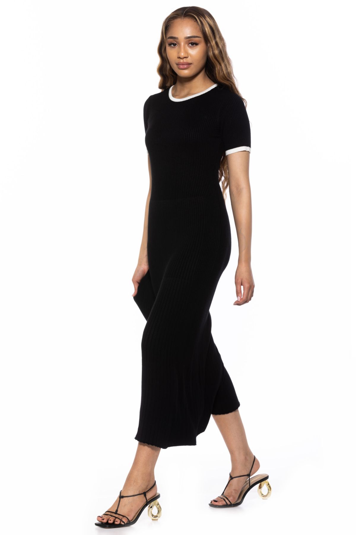 Keiko Crew Neck Fit And Flare Knit Dress