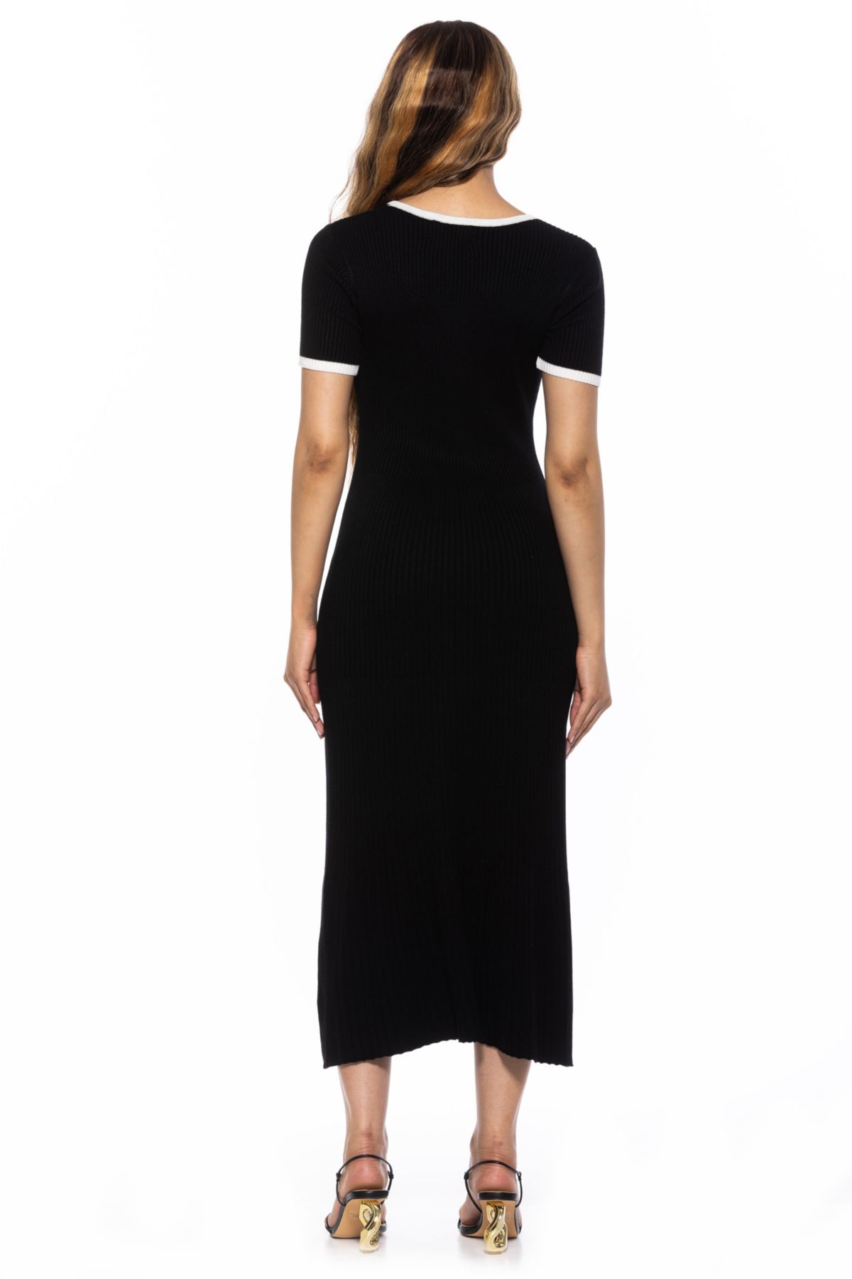 Keiko Crew Neck Fit And Flare Knit Dress