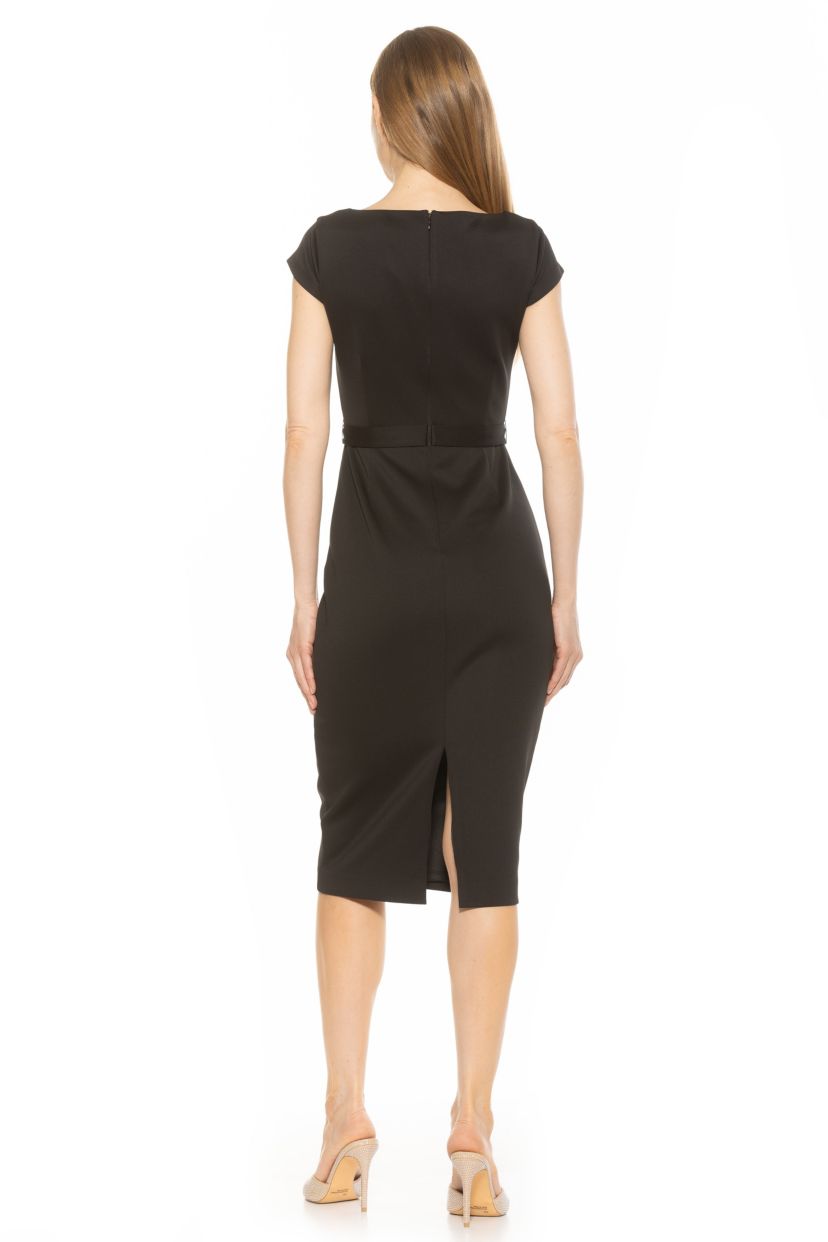 Lavinia Scallop Neckline Midi Sheath