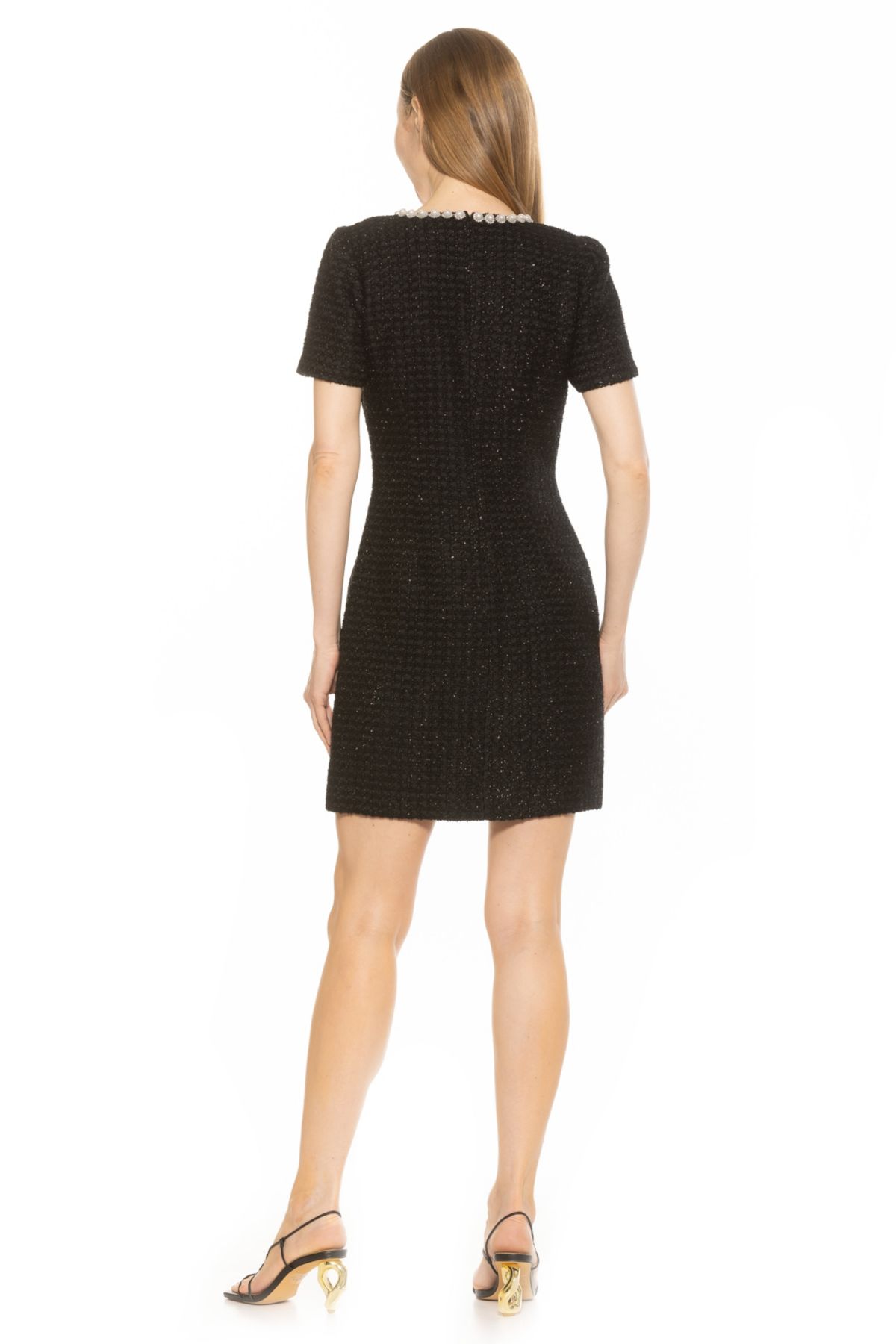 Aviva Scoop Neck Tweed Dress