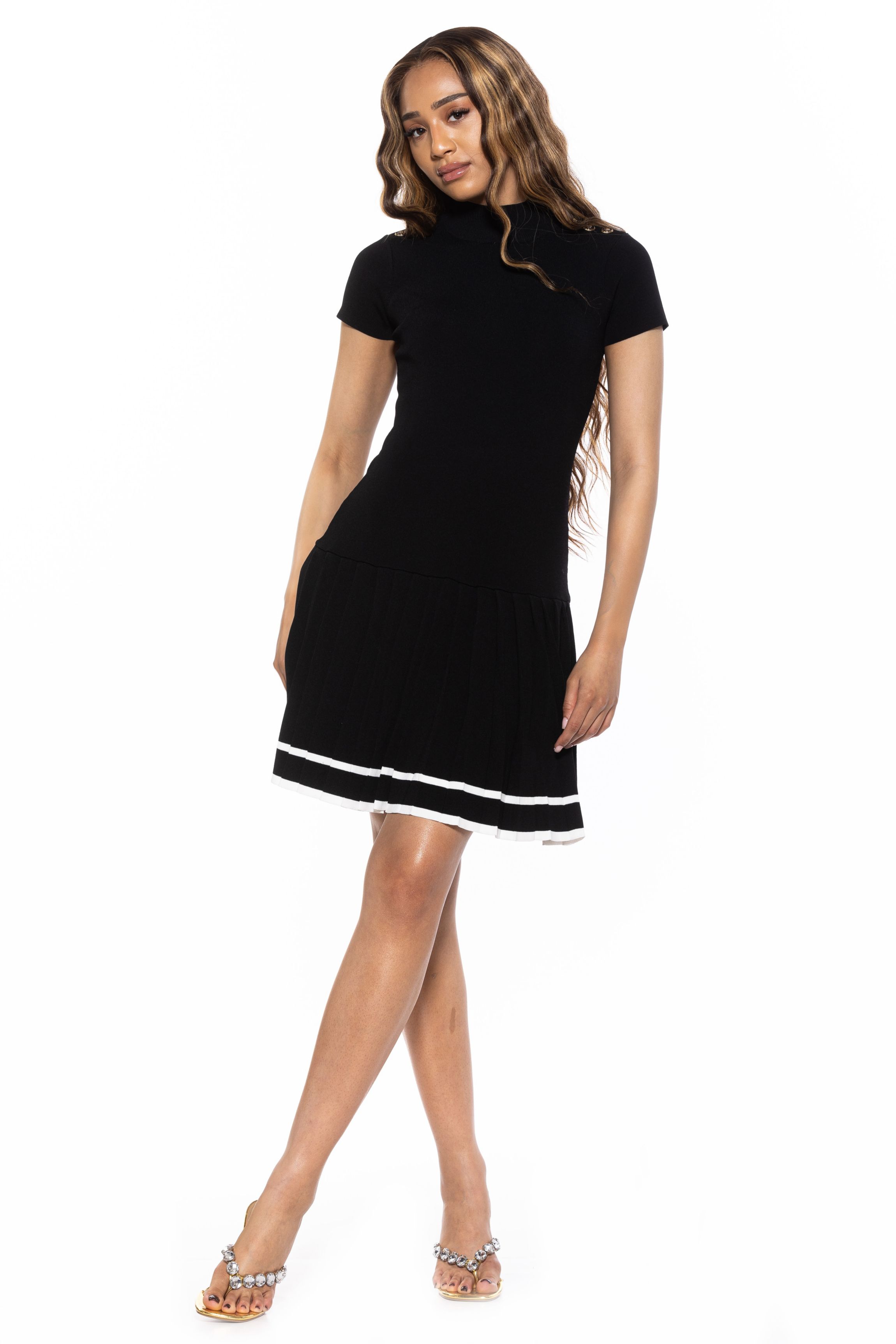 Devika Mockneck Knit Dress