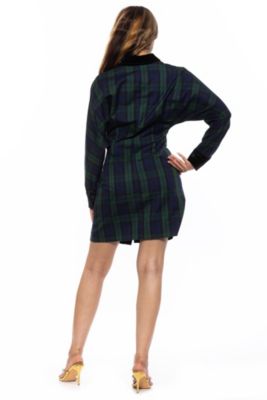 Velvette Plaid Button Down Dress