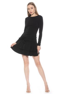 Pluto Crewneck Ruffle Skirt Dress