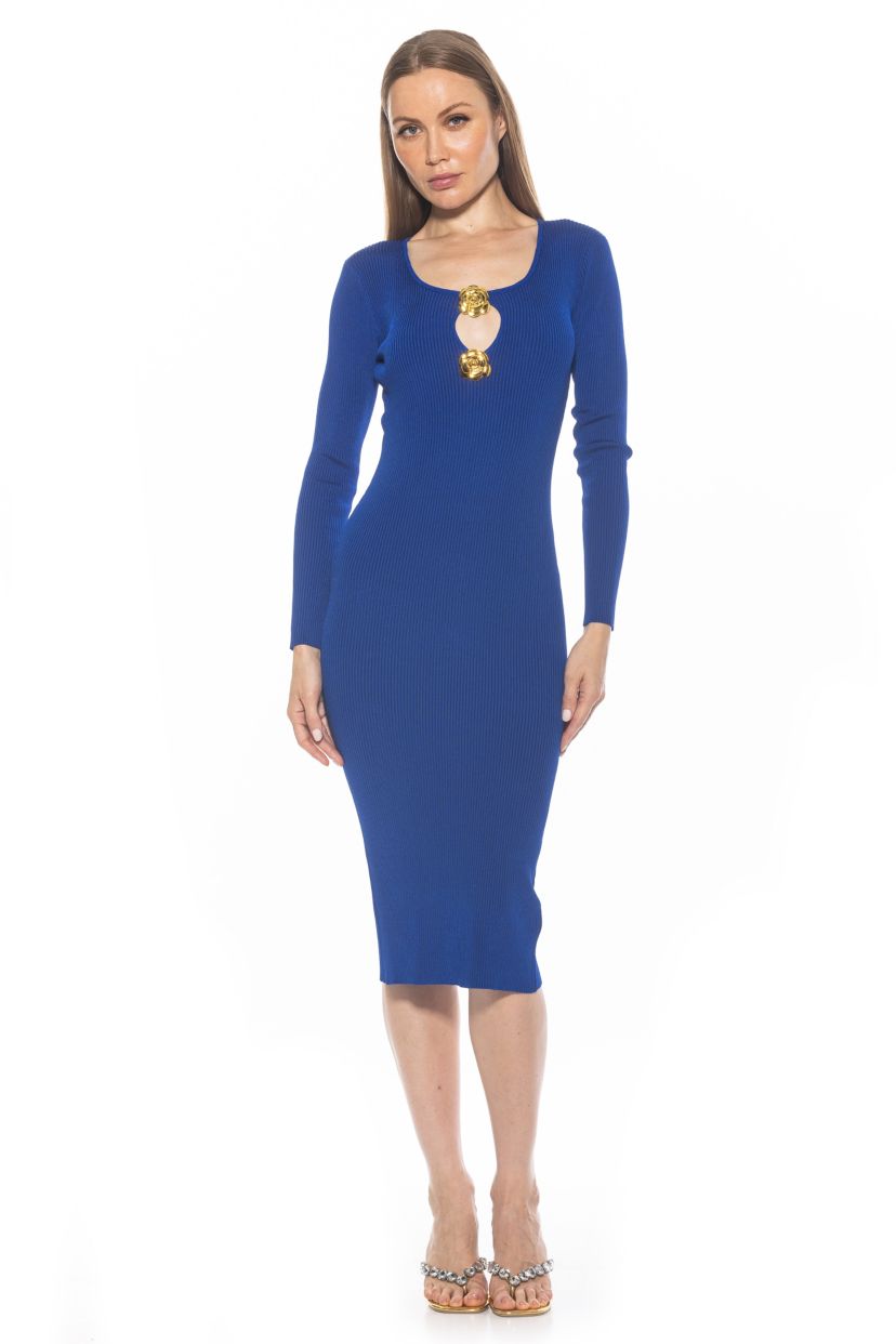 Tia Scoop Neck Knit Midi Dress