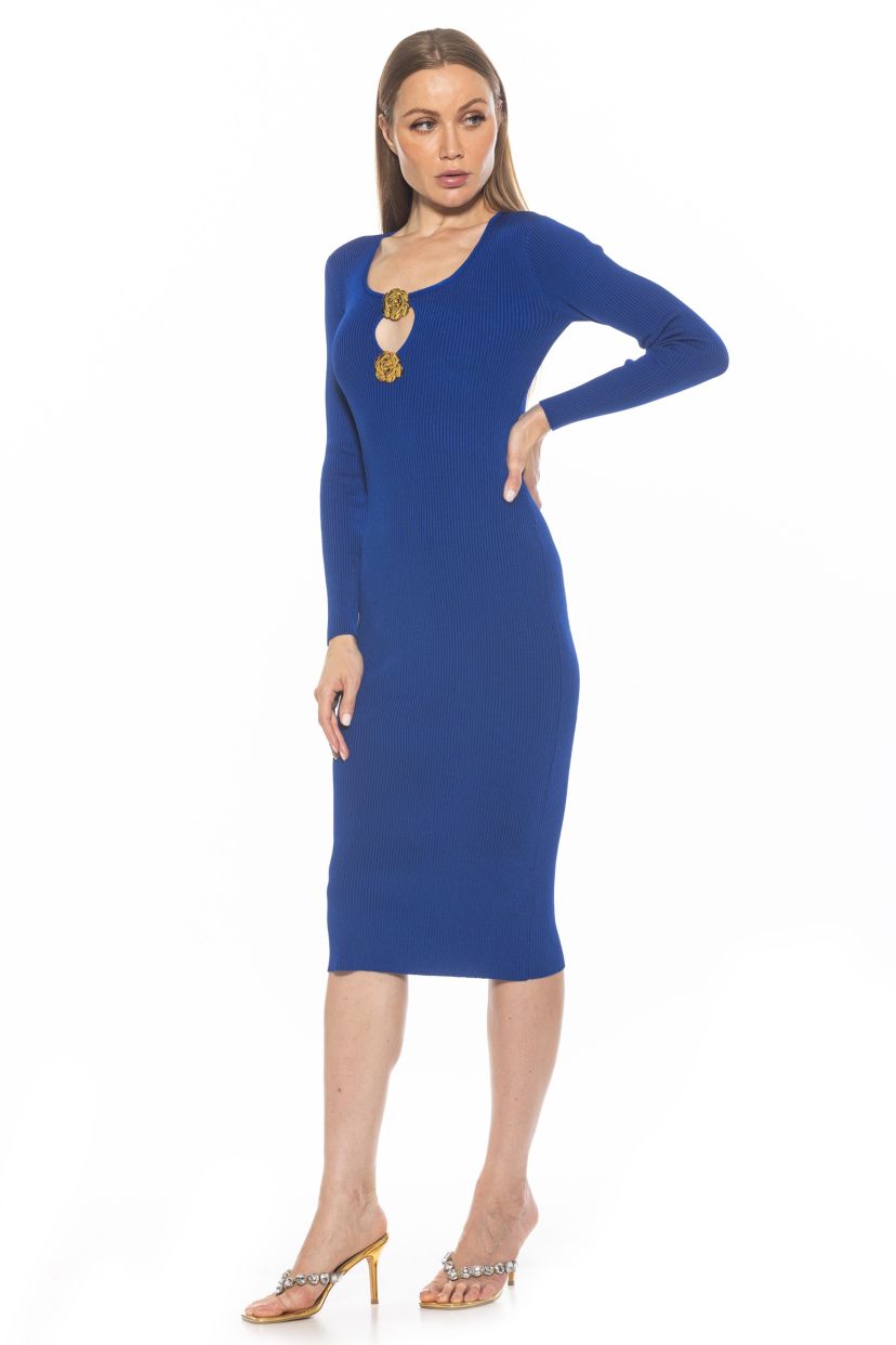 Tia Scoop Neck Knit Midi Dress