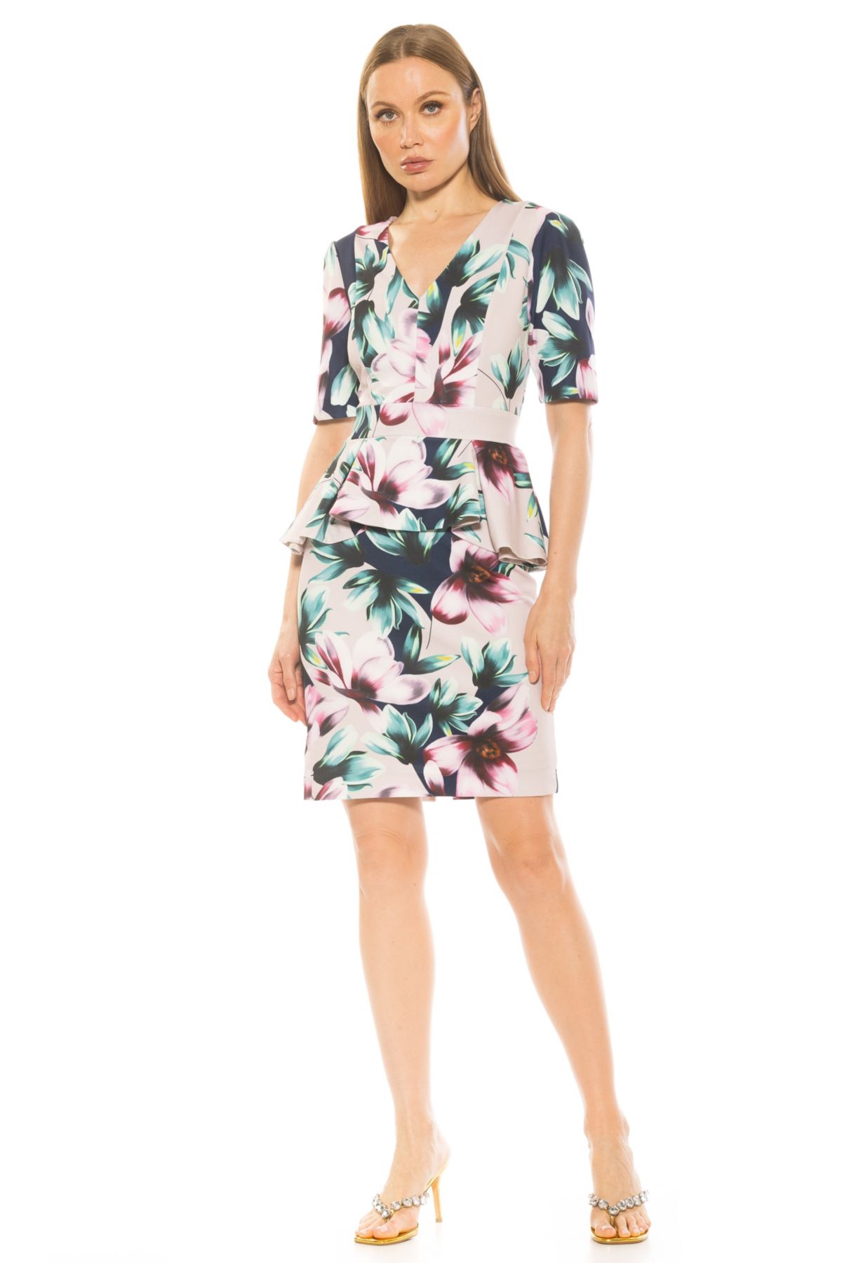 Atlas V Neck Midi Sheath Dress