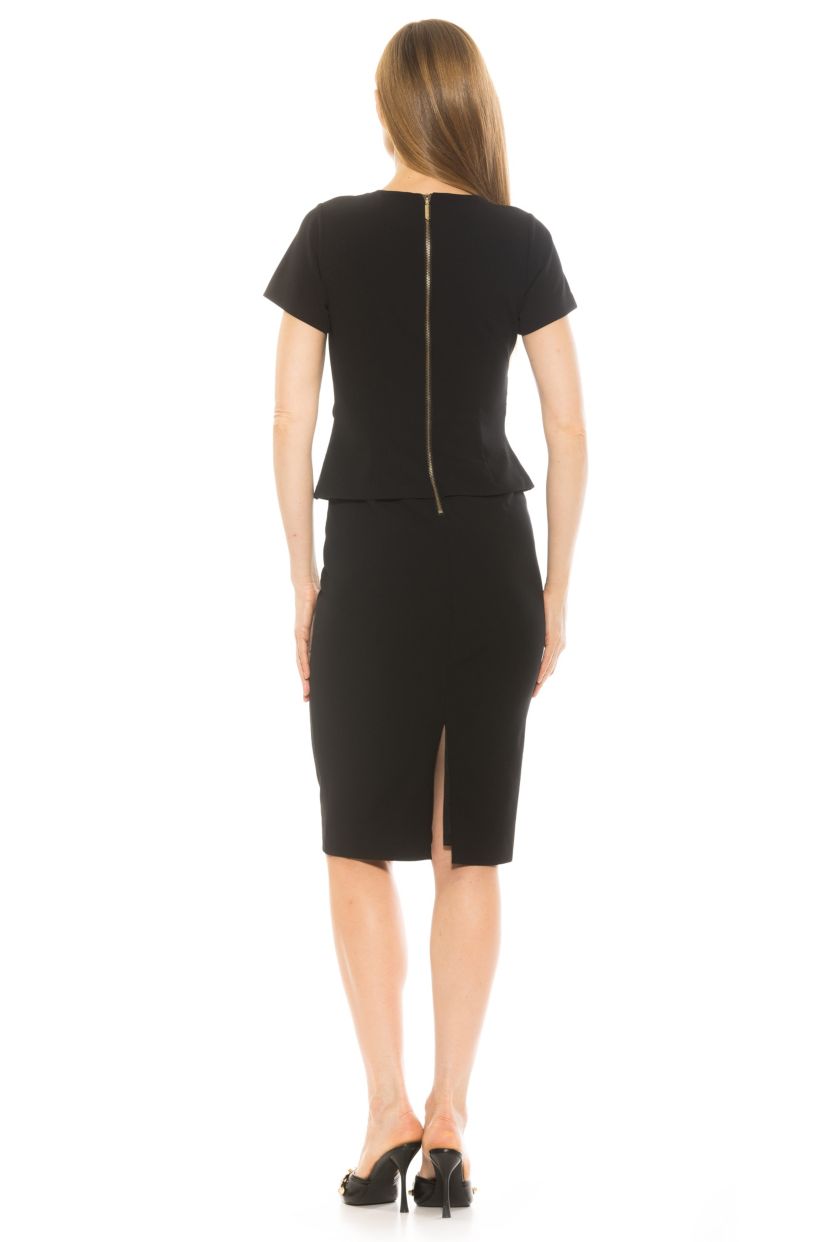 Robin Crewneck Draped Midi Dress