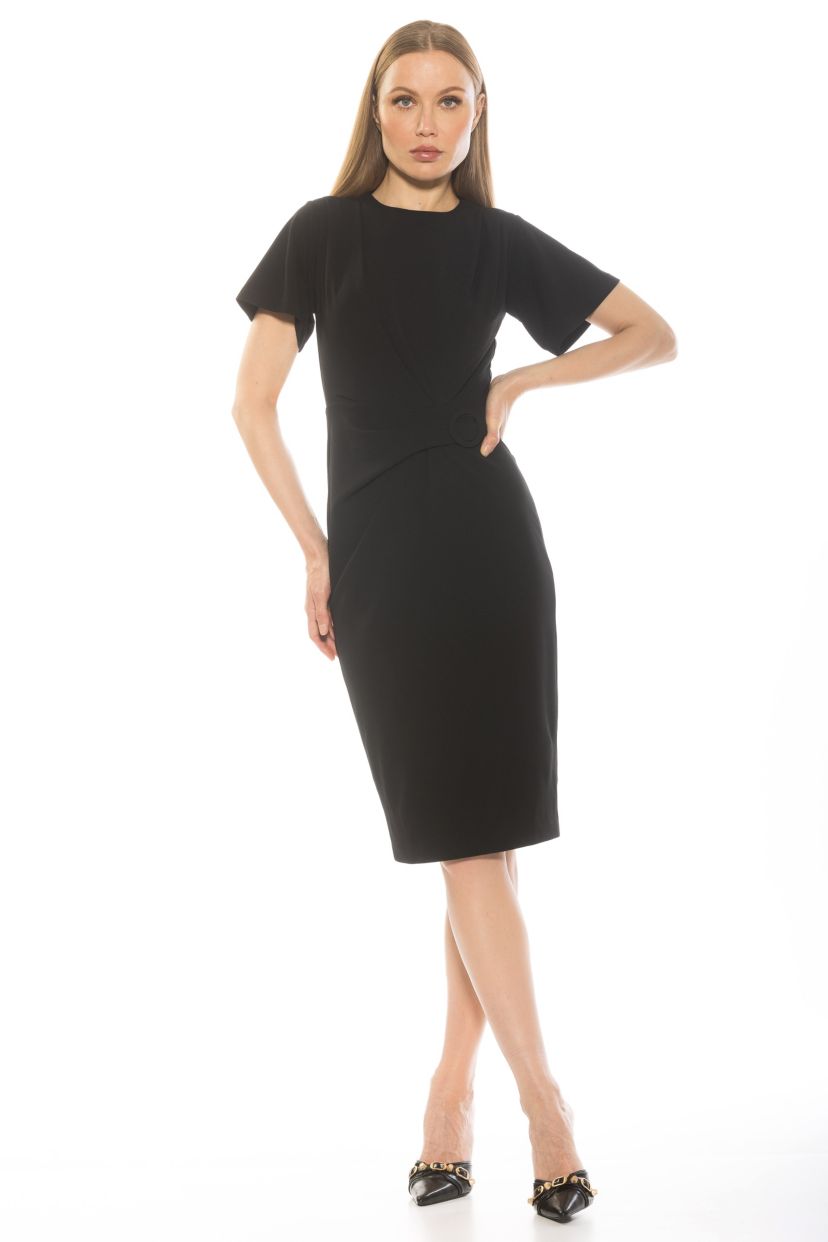 Clara Crewneck Draped Dress