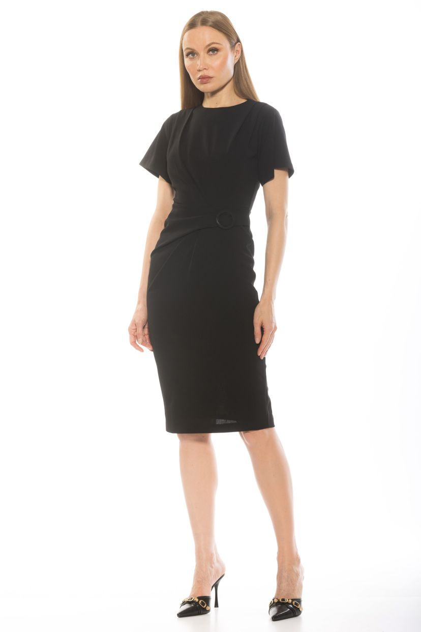 Clara Crewneck Draped Dress