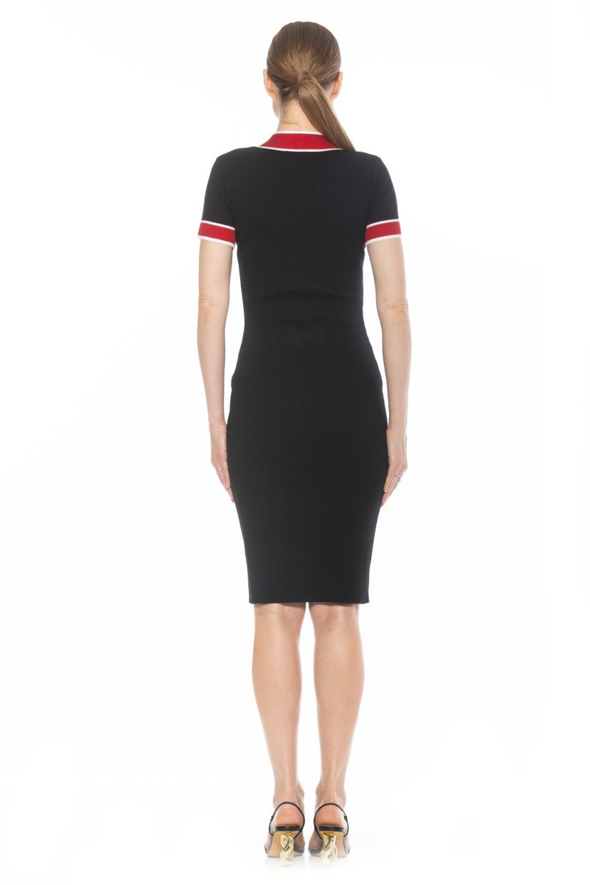 Otto V Neck Ribbed Knit Dress
