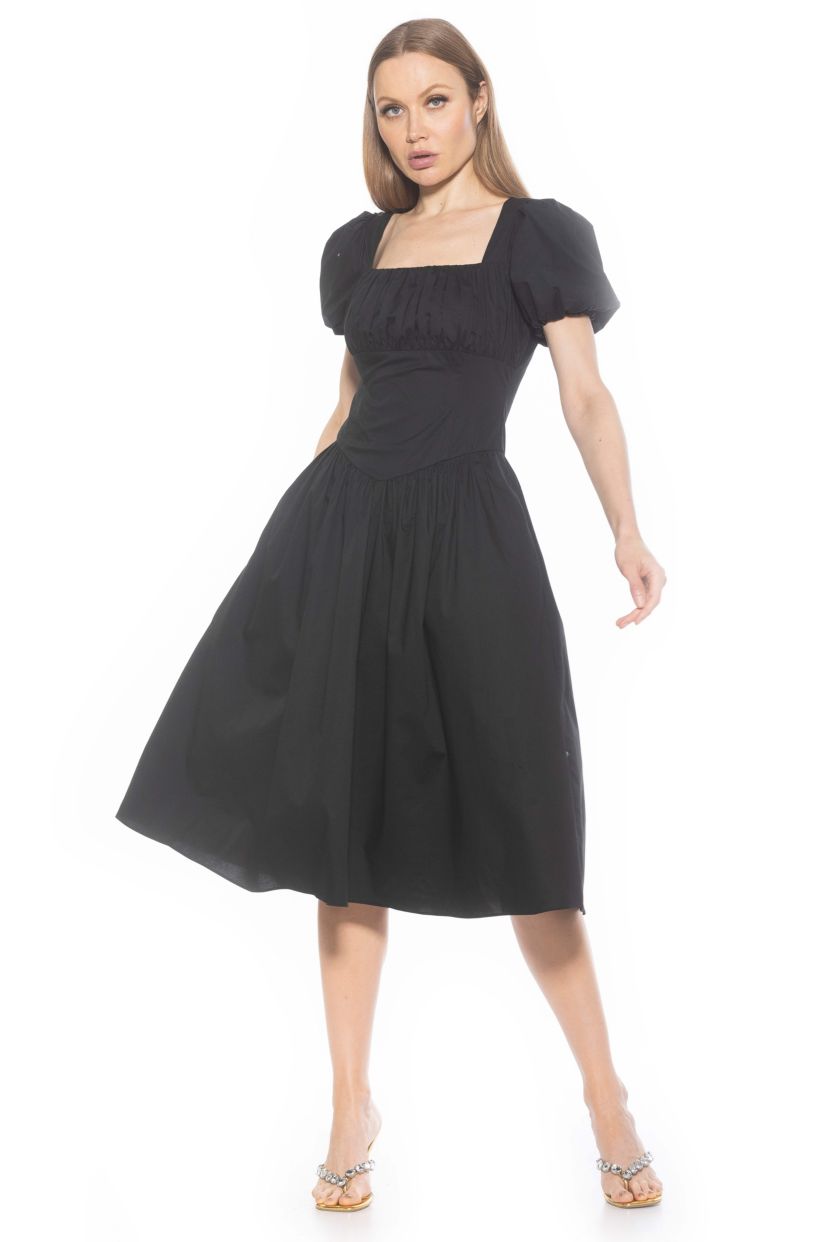 Jessi Portrait Neck Midi Dress