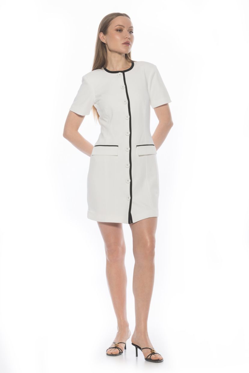 Elan Crewneck Button Down Jacket Dress
