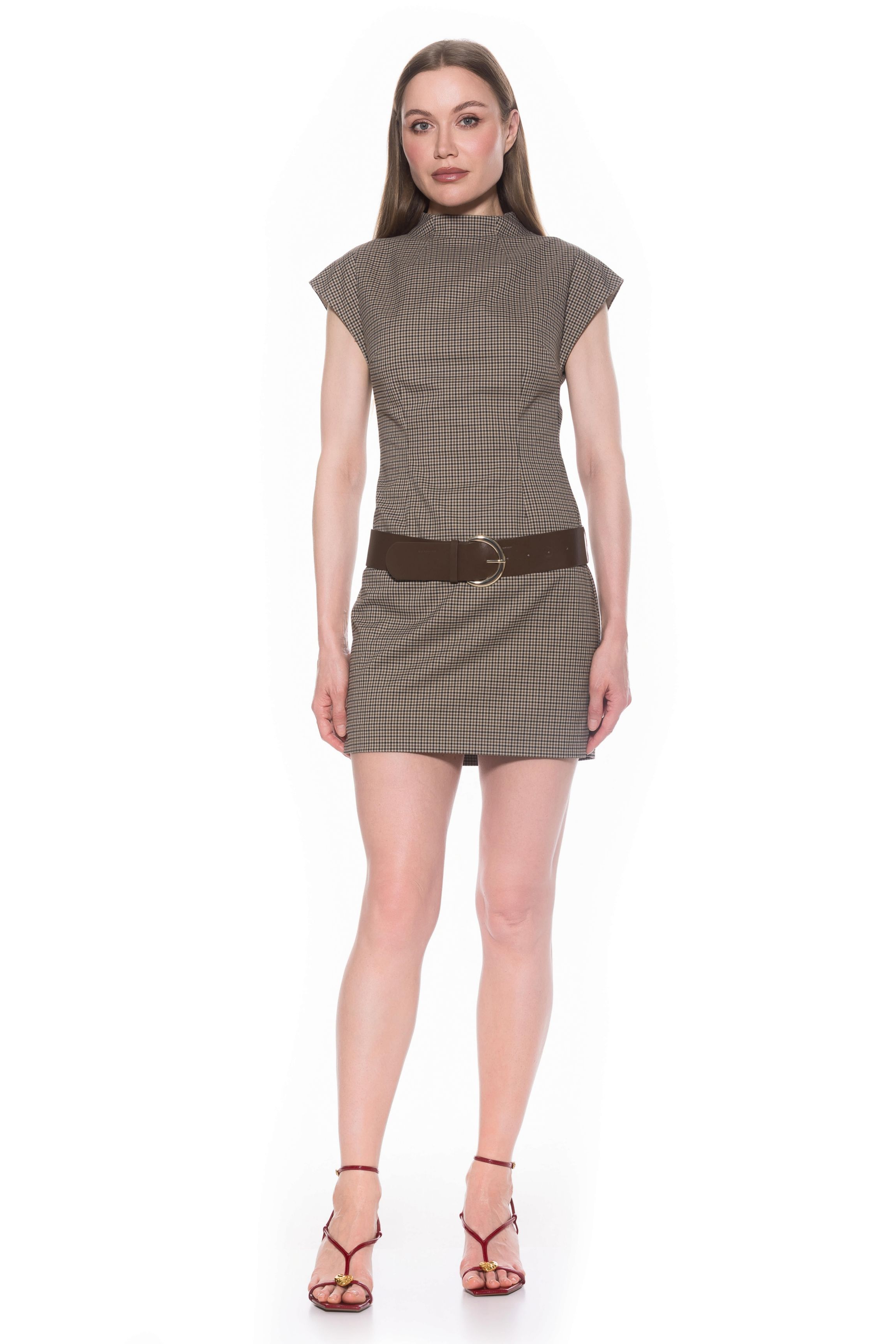 Em Cap Sleeve Belted Mini Dress