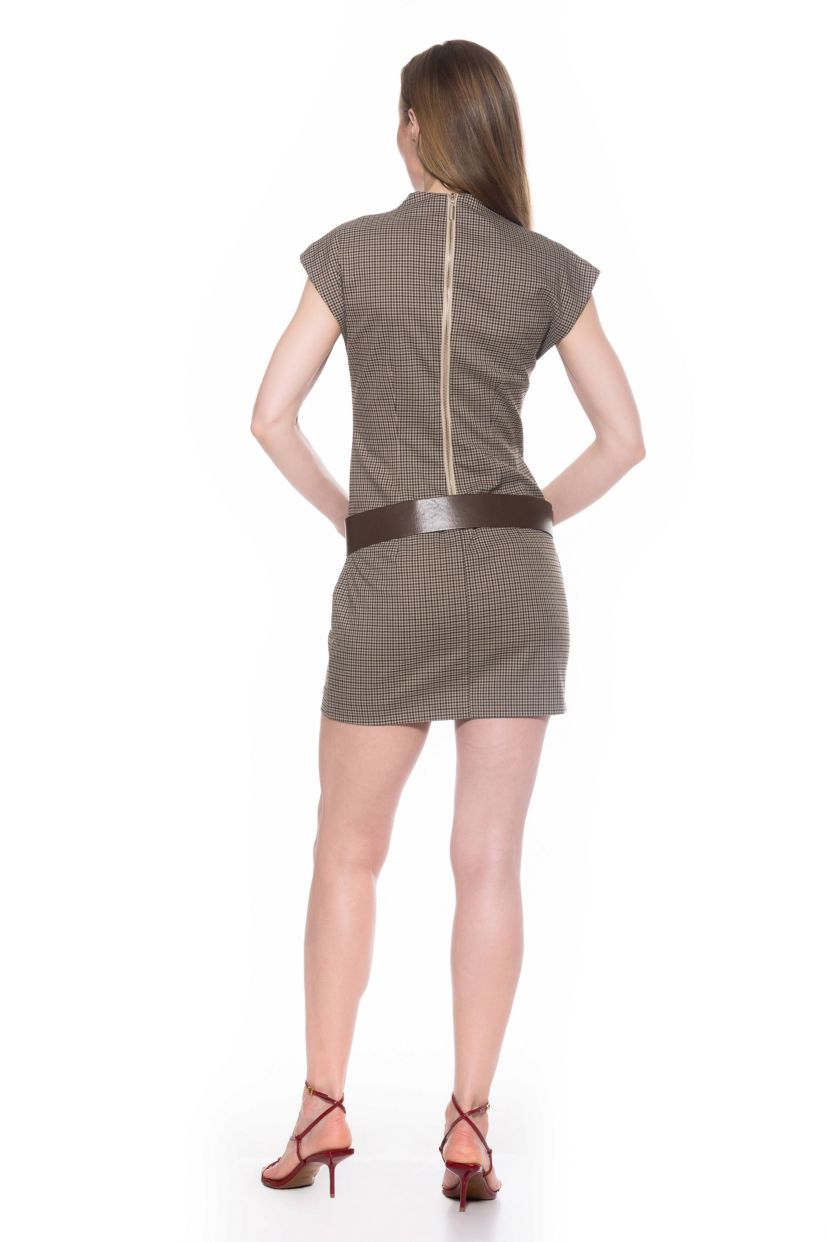 Em Cap Sleeve Belted Mini Dress