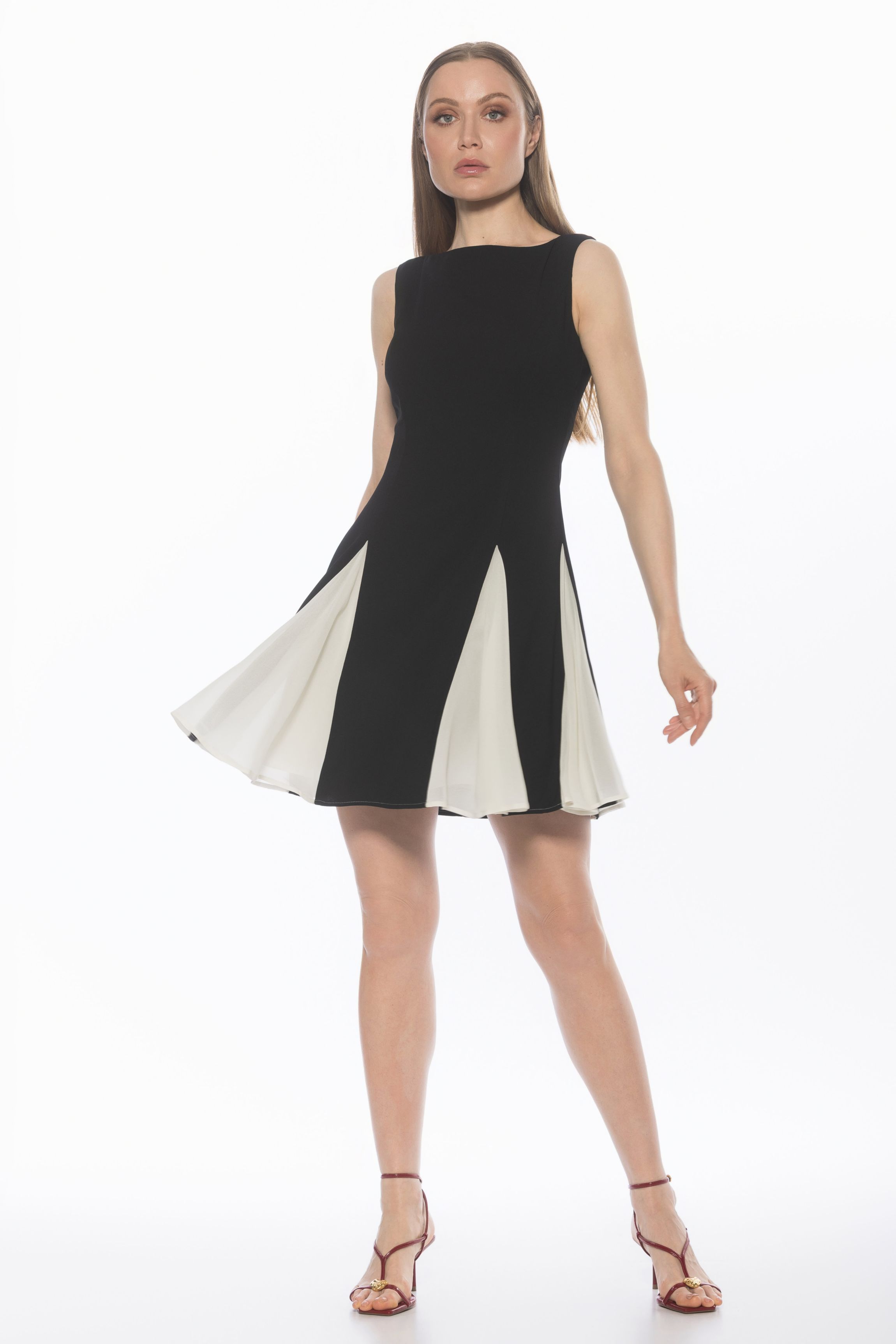 Dianis Boatneck Fit And Flare Dress