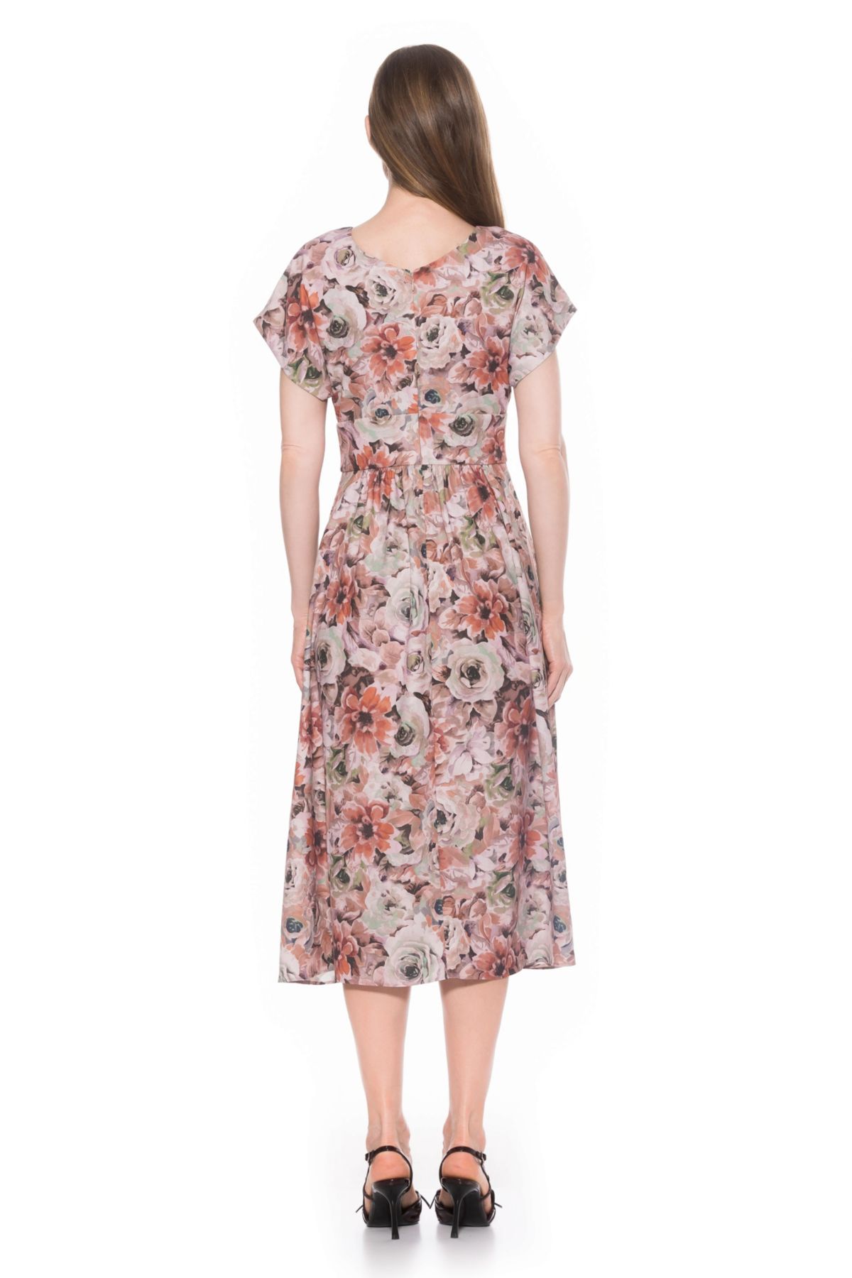 Ava Draped Fit And Flare Dress