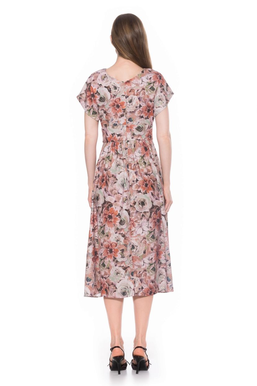 Ava Draped Fit And Flare Dress