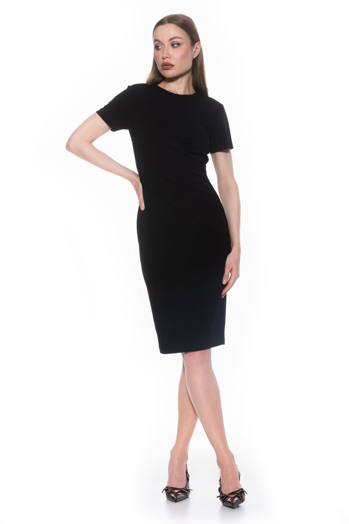 Faith Scoop Neck Midi Dress