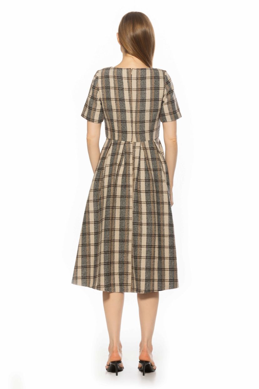 Imani Scoop Neck Pleated Dress
