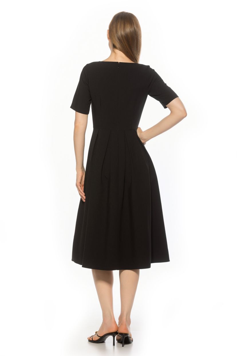 Imani Scoop Neck Pleated Dress