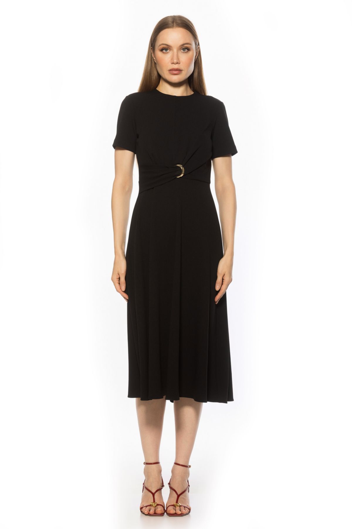 Xi Crewneck Fit And Flare Dress