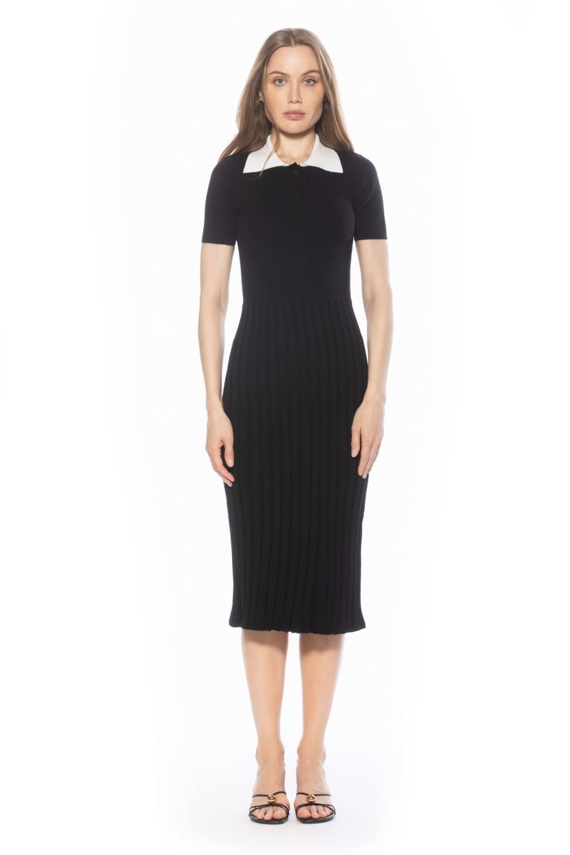 Lanie Collared Knit Midi Dress