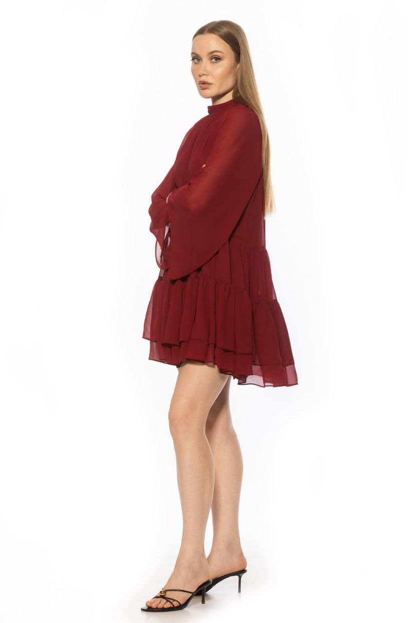 Pamela Mockneck Ruffle Shift Dress