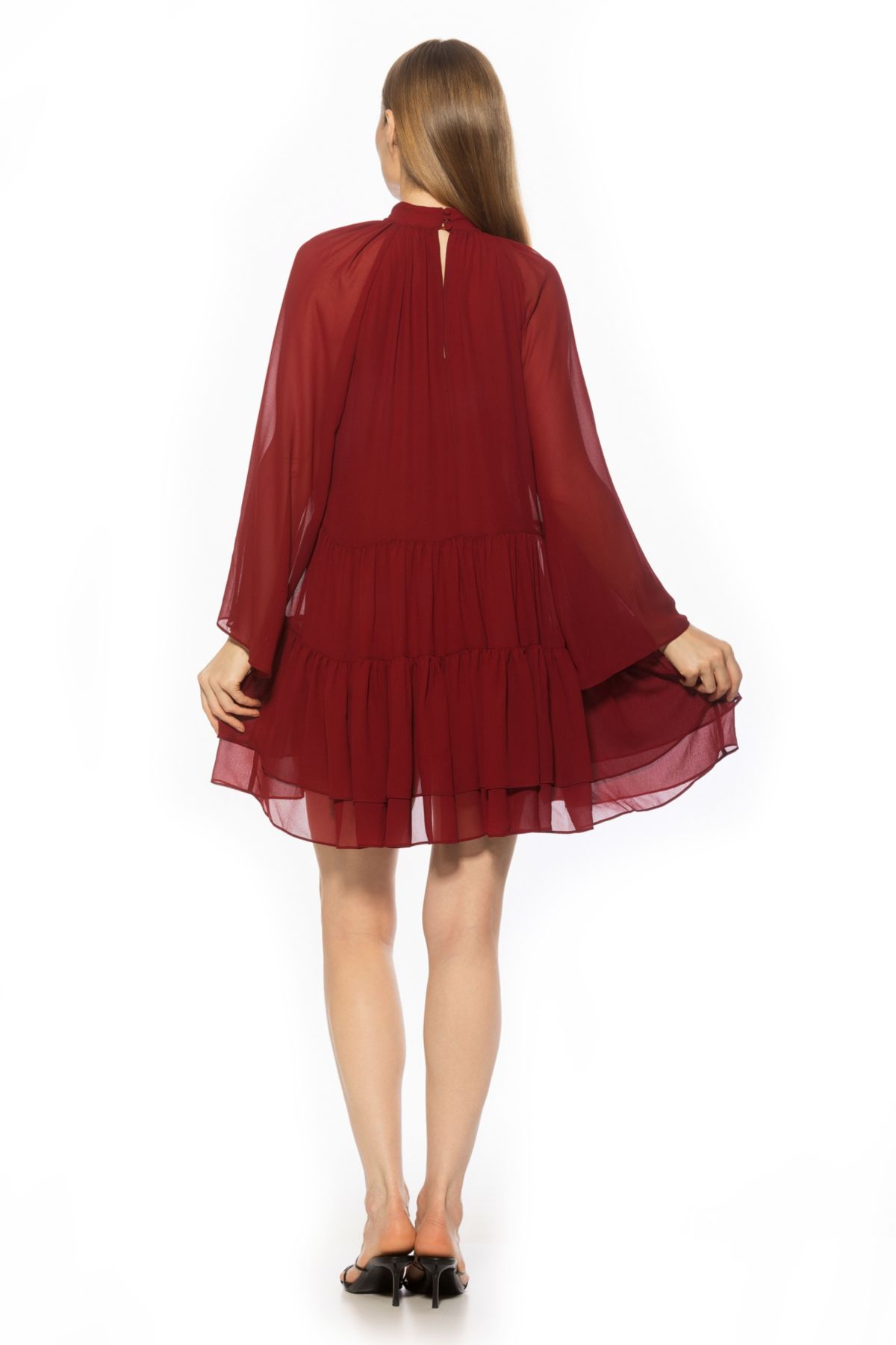 Pamela Mockneck Ruffle Shift Dress