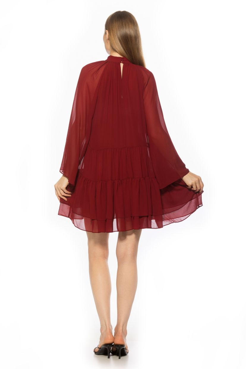 Pamela Mockneck Ruffle Shift Dress