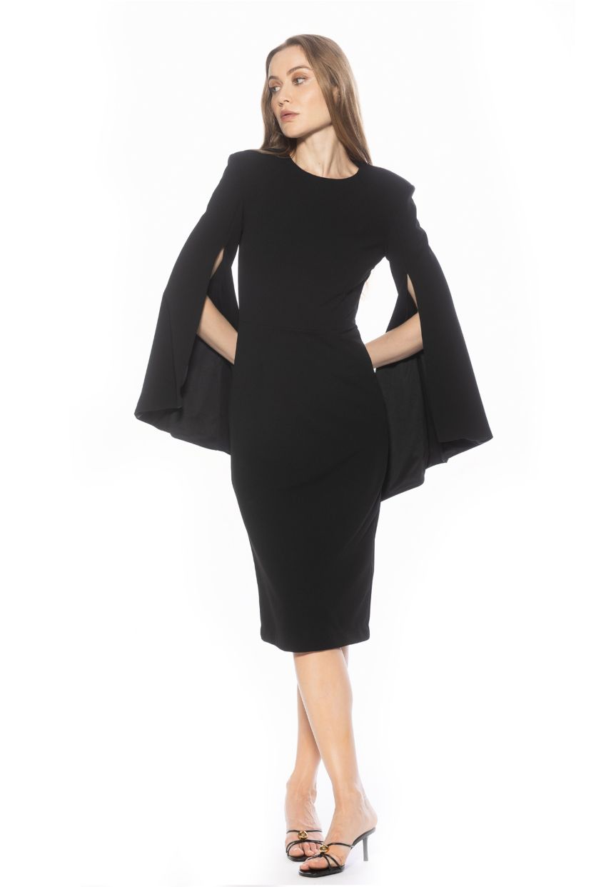 Brooklyn Crewneck Draped Midi Dress
