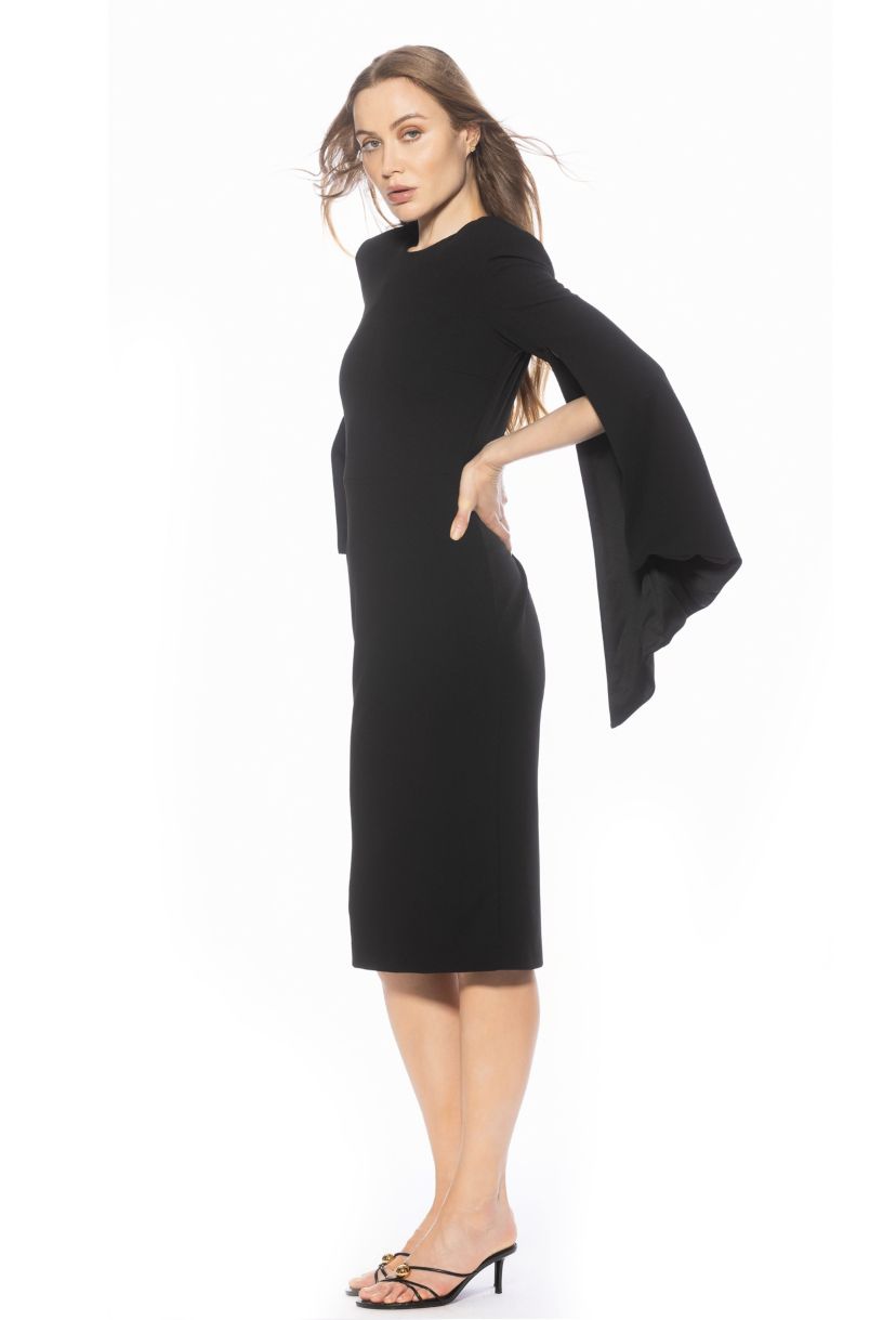 Brooklyn Crewneck Draped Midi Dress