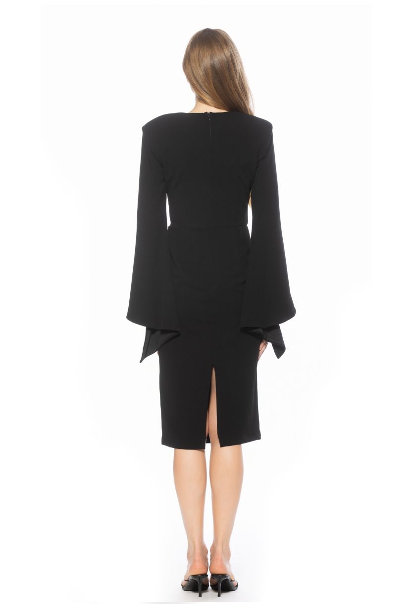 Brooklyn Crewneck Draped Midi Dress