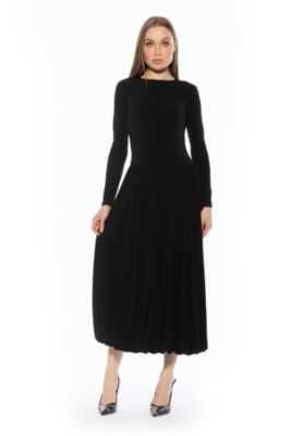Alexia Admor Womens Eero Crewneck Midi Dress