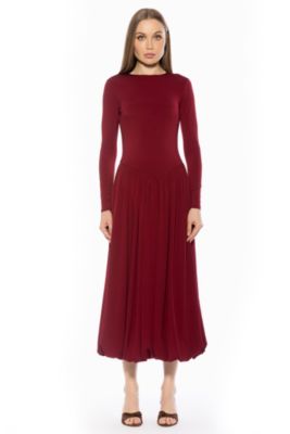 Alexia Admor Womens Eero Crewneck Midi Dress XL