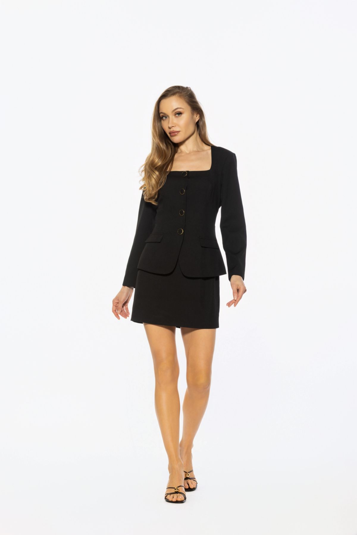 Rami Square Neck Jacket Dress